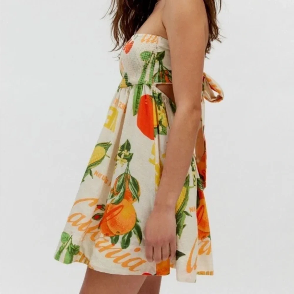 BDG Juliana vegetable stand tomato mini smock dress large L - Picture 1 of 7